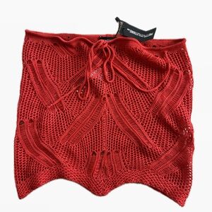 Red Knit Skirt